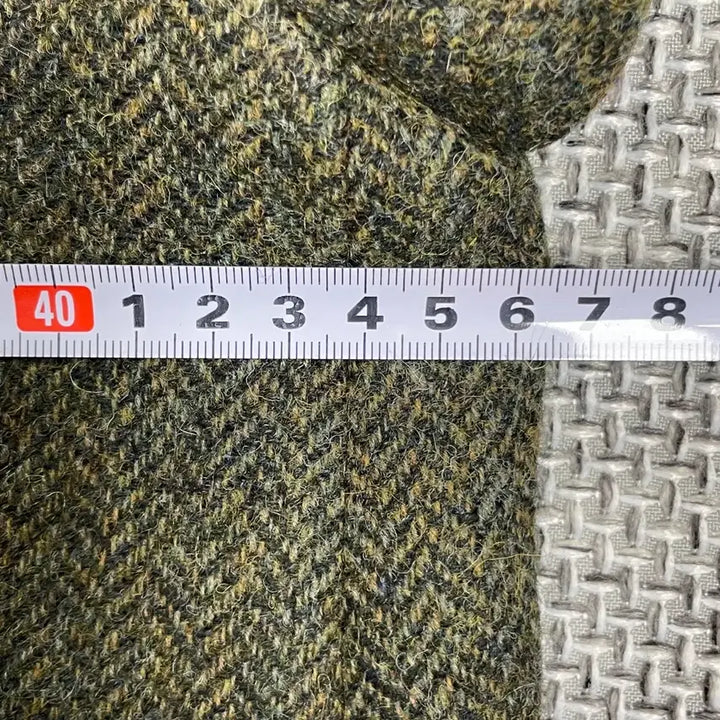 [BUNJANG] Wool 100% Khaki Herringbone Double Long Coat / 울100% 카키 헤링본 롱코트 / 클래식 더블 코트