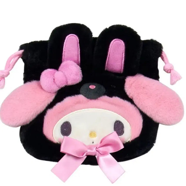 [BUNJANG] Sanrio Makuro Animals My Melody Drawstring Pouch / 산리오 마쿠로 애니멀즈 블랙 마이멜로디 복조리