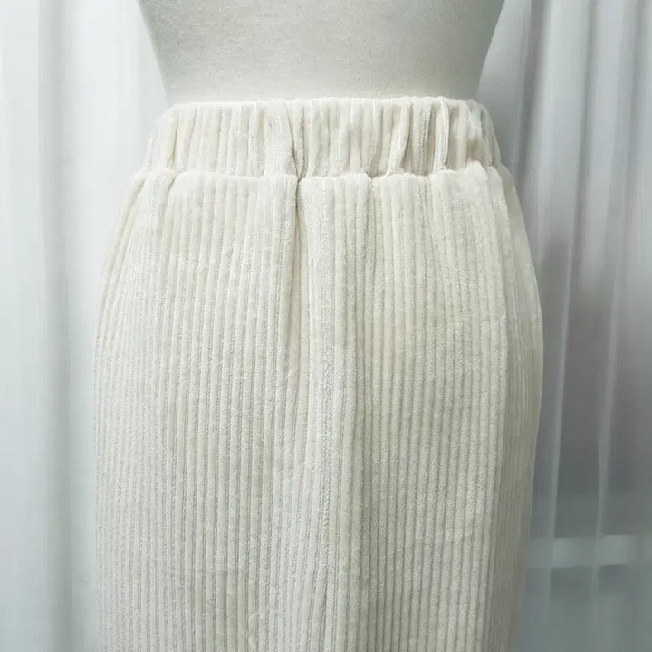 [SOLD OUT] 빈티지 밴딩 페미닌 H라인 트임 골지 니트 롱 스커트 여M C1168