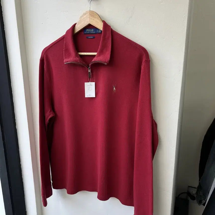 [BUNJANG] Polo Ralph Lauren Red Half-Zip Knit Sweater / 15816 - 폴로 랄프로렌 레드 반집업 니트