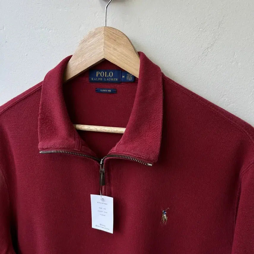 [BUNJANG] Polo Ralph Lauren Red Half-Zip Knit Sweater / 15816 - 폴로 랄프로렌 레드 반집업 니트