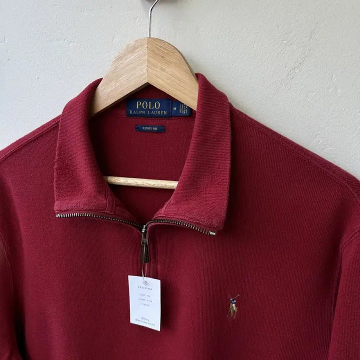 [BUNJANG] Polo Ralph Lauren Red Half-Zip Knit Sweater / 15816 - 폴로 랄프로렌 레드 반집업 니트