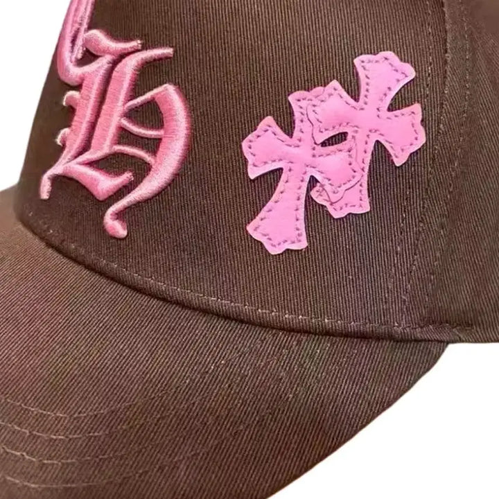 [BUNJANG] Chrome Hearts Cross Patch Cap / 크롬하츠 크로스 패치 브라운 핑크 캡 모자