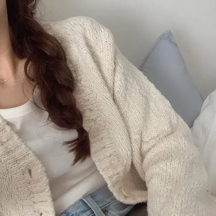 [BUNJANG] Mulet Ivory Cotton Cardigan / 뮤렛 코튼 가디건 아이보리 메리엔