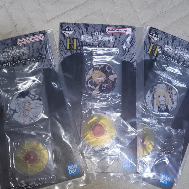 [BUNJANG] Death Note Ichibanguchi Acrylic Keyring Bundle Set / 데스노트 이치방구치 H상 아크릴 키링 3개 일괄