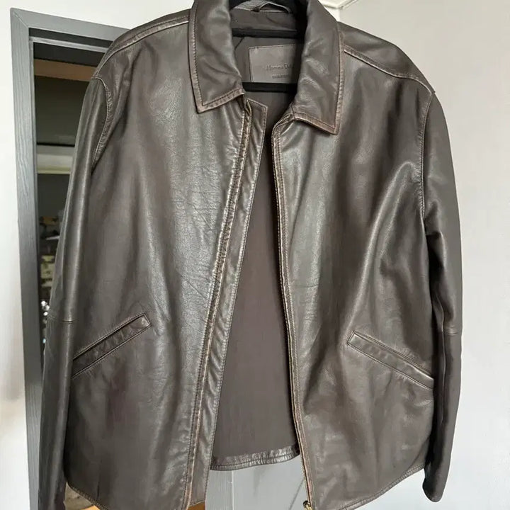 [BUNJANG] Massimo Dutti Men's Leather Jacket Dark Brown / 마시모두띠 남성 가죽자켓 다크 브라운