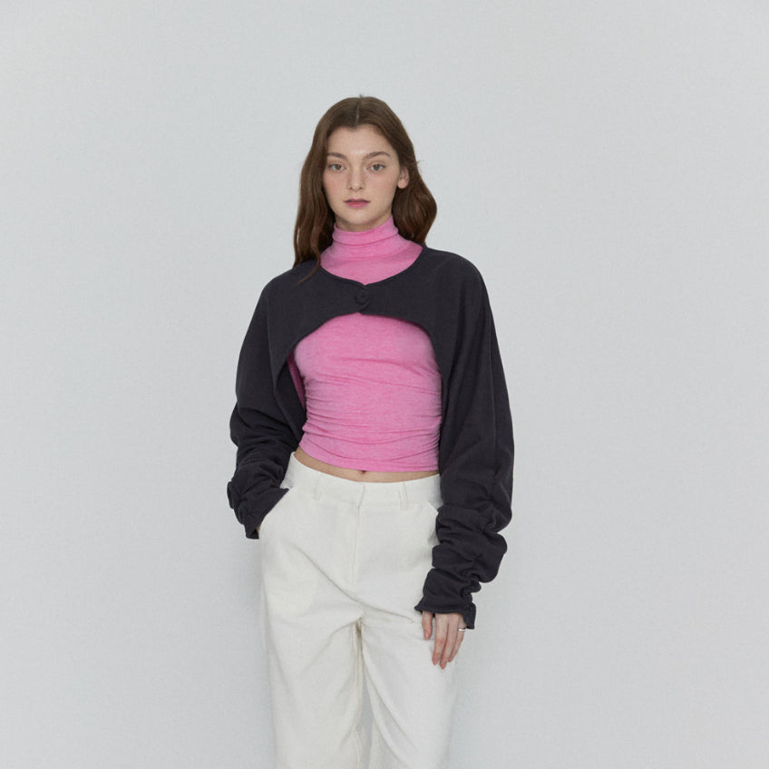 [BUNJANG] LOYAL DECIDE Vivid Pink Turtleneck T-shirt / LOYAL DECIDE 울 터틀넥T (FREE/vivid PINK)