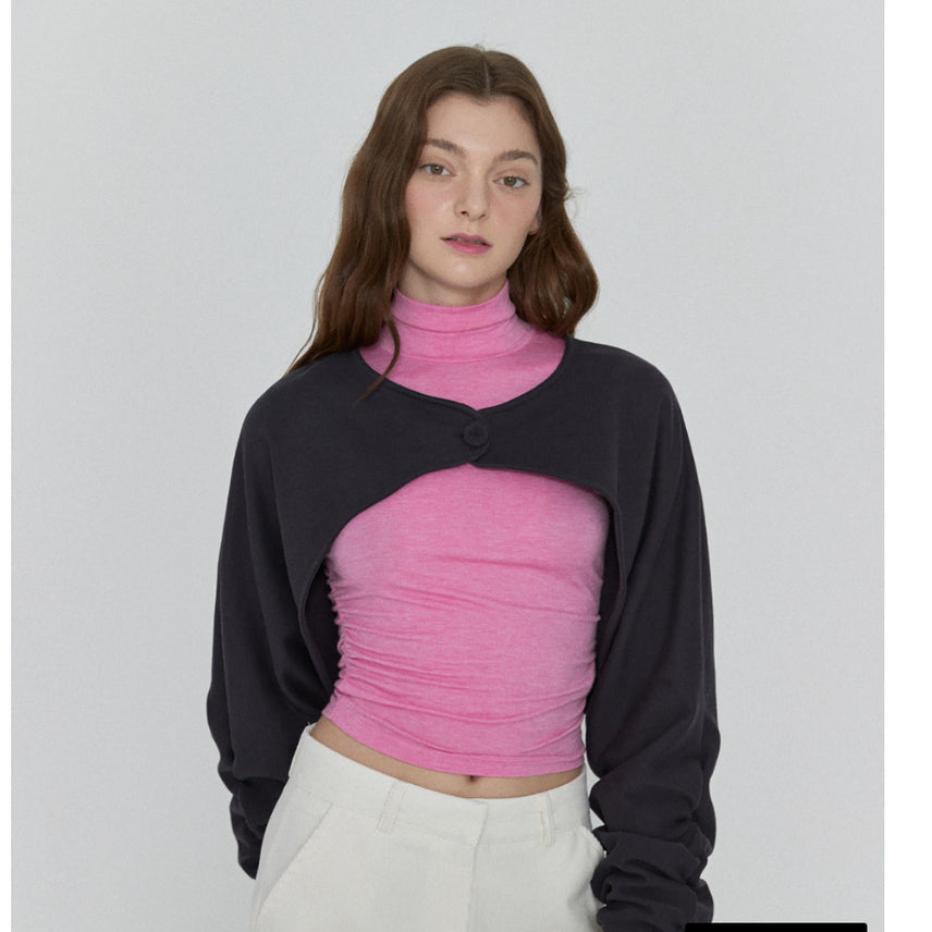 [BUNJANG] LOYAL DECIDE Vivid Pink Turtleneck T-shirt / LOYAL DECIDE 울 터틀넥T (FREE/vivid PINK)