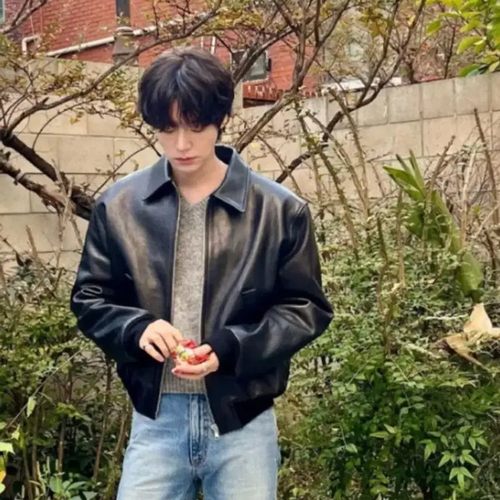 [BUNJANG] RECTO Ben Goat Leather Jumper Jacket / [새상품] 렉토 Ben 벤 밴 고트 레더 점퍼 자켓 블랙