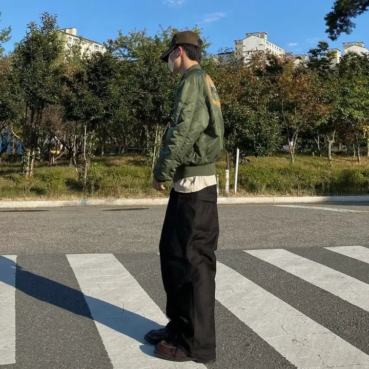 [BUNJANG] ALEX X ALPHA RELENTLESS MA-1 Bomber Jacket / [XL] 알릭스 X 알파 릴렌트리스 ma-1 항공 봄버 잠바 카키컬러