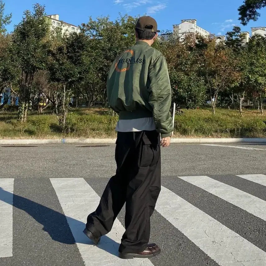 [BUNJANG] ALEX X ALPHA RELENTLESS MA-1 Bomber Jacket / [XL] 알릭스 X 알파 릴렌트리스 ma-1 항공 봄버 잠바 카키컬러