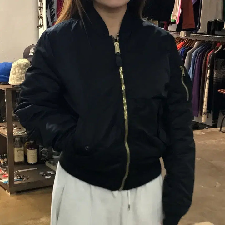 [BUNJANG] Alpha Industries MA-1 Flight Jacket / 알파인더스트리 블랙 Ma1 항공 점퍼 자켓 여성 55 66 남성 97