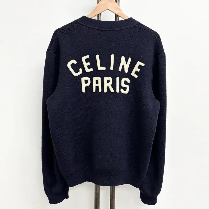 [BUNJANG] Celine Wool College Cardigan (XL, Navy) / [XL]셀린느 울 컬리지 가디건