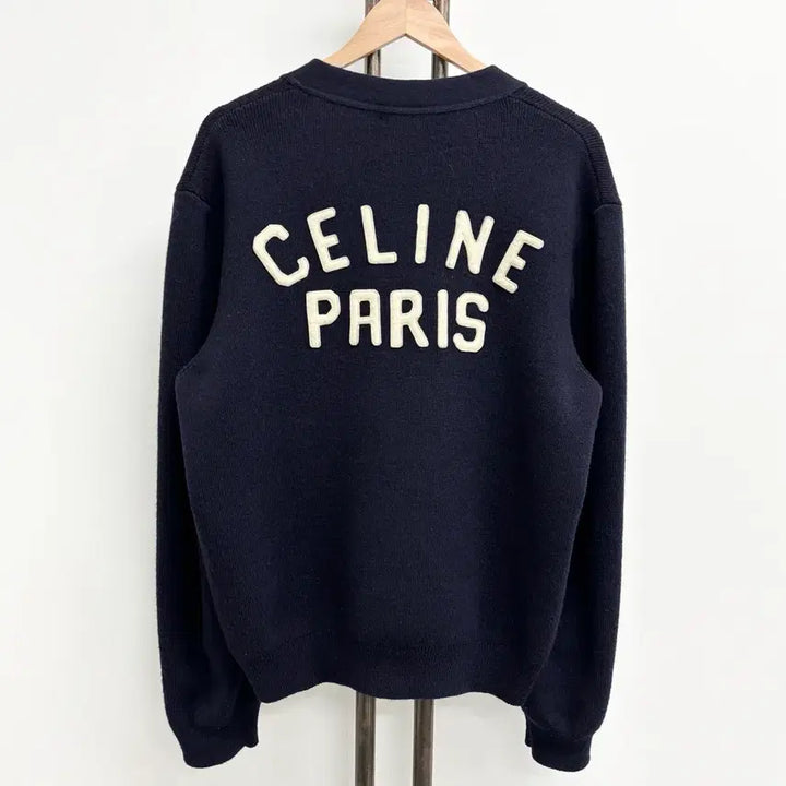 [BUNJANG] Celine Wool College Cardigan (XL, Navy) / [XL]셀린느 울 컬리지 가디건