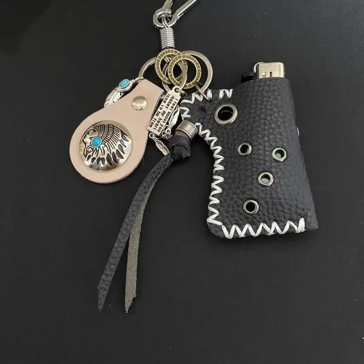 [BUNJANG] Indian Concho Punching Case Keyring / 인디언 콘초 펀칭 케이스 키링