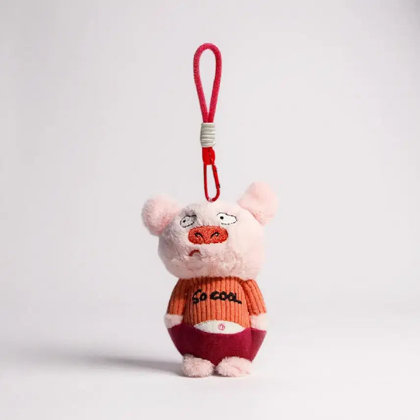 [BUNJANG] So Cool Pink Pig Doll Bag Charm Keyring / 새상품) 15*12cm 큰사이즈 쏘쿨 핑크 돼지인형 백참 가방고리 키링