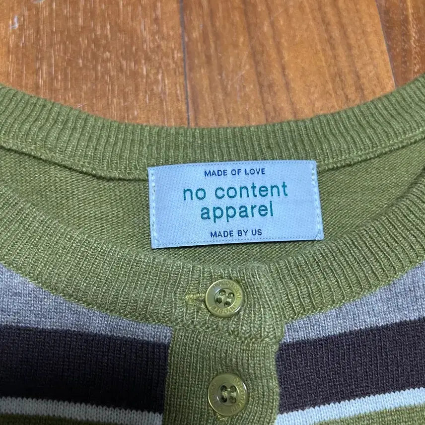 [BUNJANG] NO CONTEXT Cashmere Wool Striped Cardigan Olive / 노컨텐츠 캐시미어 울 스트라이프 가디건 올리브