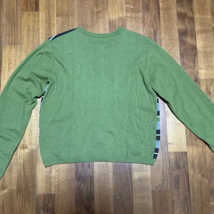 [BUNJANG] NO CONTEXT Cashmere Wool Striped Cardigan Olive / 노컨텐츠 캐시미어 울 스트라이프 가디건 올리브