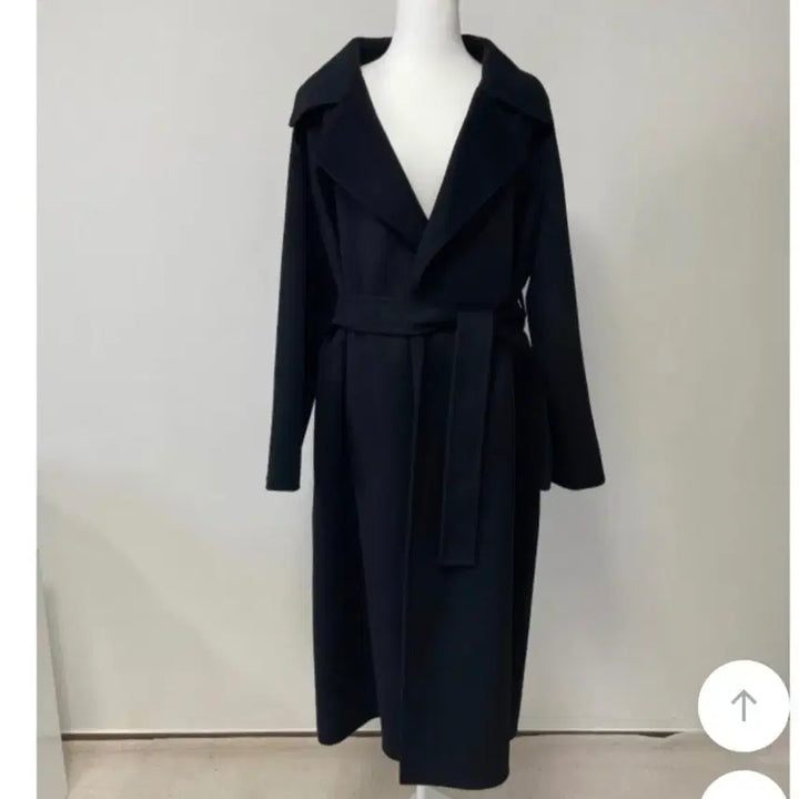 [BUNJANG] Handmade 100% Wool Black Belted Long Coat / 핸드메이드 울100  블랙 벨티드 롱 코트입니다