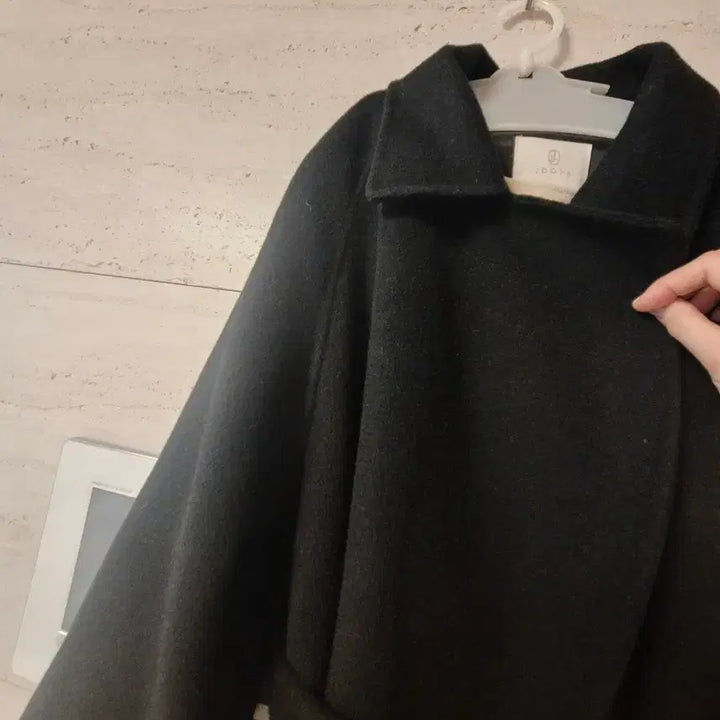 [BUNJANG] Handmade 100% Wool Black Belted Long Coat / 핸드메이드 울100  블랙 벨티드 롱 코트입니다