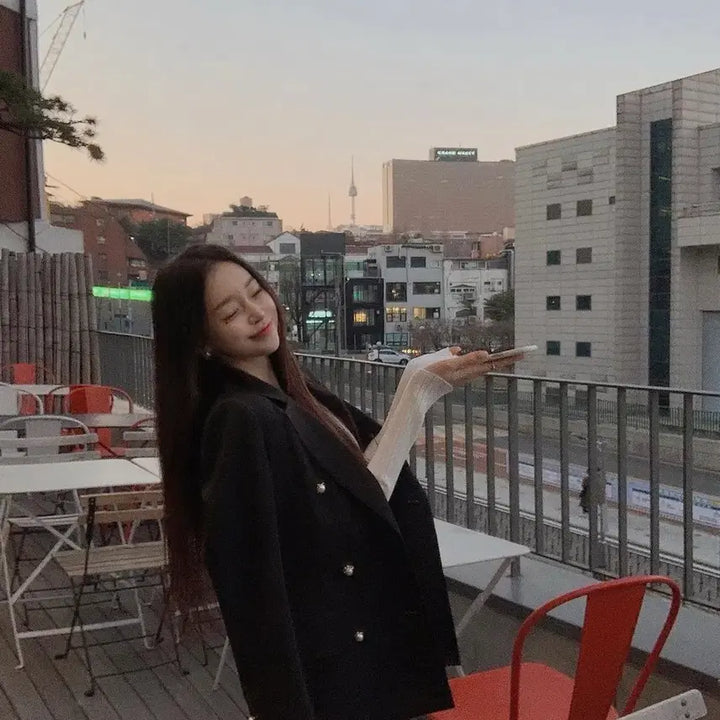 [BUNJANG] RoseFactory Stitch Jacket S Black Pearl Button / 로즈팩토리 스티치 자켓 S 진주 버튼 블랙 아네로즈 시에 로즈니 로아르