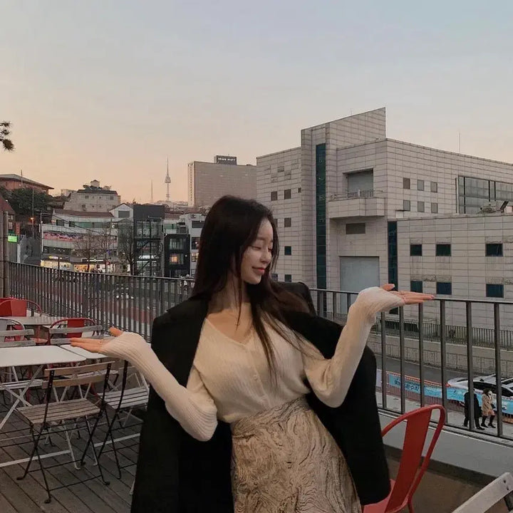 [BUNJANG] RoseFactory Stitch Jacket S Black Pearl Button / 로즈팩토리 스티치 자켓 S 진주 버튼 블랙 아네로즈 시에 로즈니 로아르