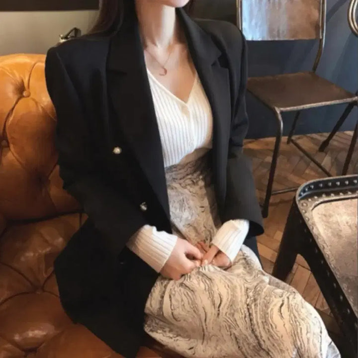 [BUNJANG] RoseFactory Stitch Jacket S Black Pearl Button / 로즈팩토리 스티치 자켓 S 진주 버튼 블랙 아네로즈 시에 로즈니 로아르
