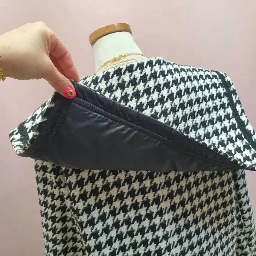 [BUNJANG] Houndstooth Sailor Collar Tweed Coat / 하운드투스 세일러카라 트위드 코트