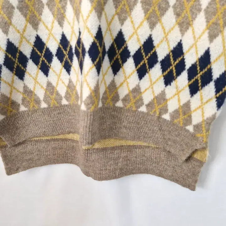 [BUNJANG] Naning9 Argyle Check Knit Vest / 난닝구 아가일 체크 니트 조끼 베스트