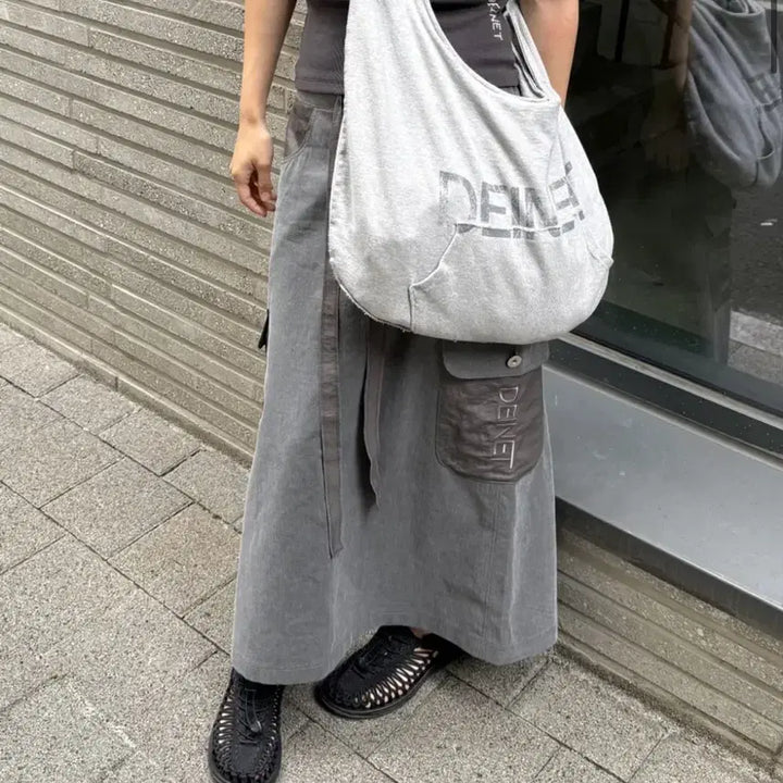 [SOLD OUT] (새상품) 다이닛 포켓 스트링 카고 롱스커트