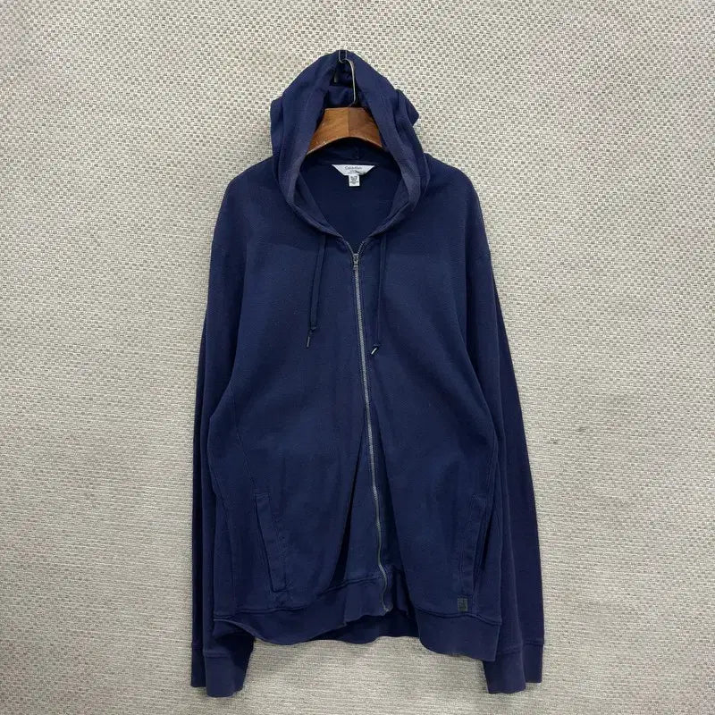 [BUNJANG] Calvin Klein Solid Casual Hoodie Zip-up / 캘빈클라인 무지 캐주얼 후드집업 XL M09563