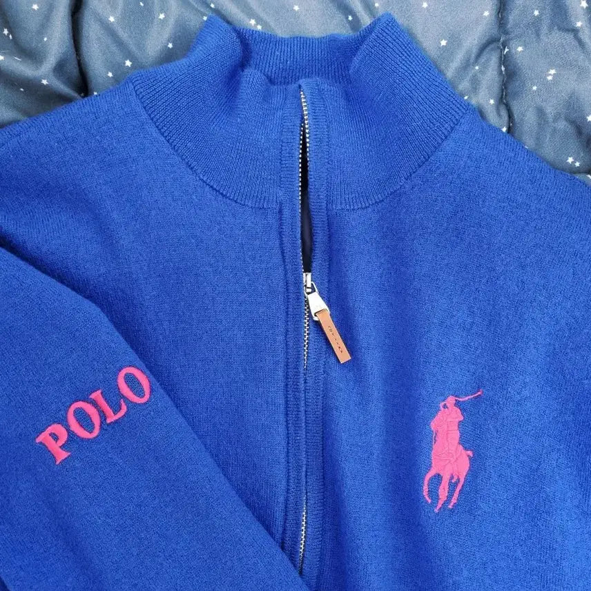 [BUNJANG] Polo Ralph Lauren Golf Blue Knit Zip-Up Jacket / 폴로 랄프로렌 골프 블루 니트 집업