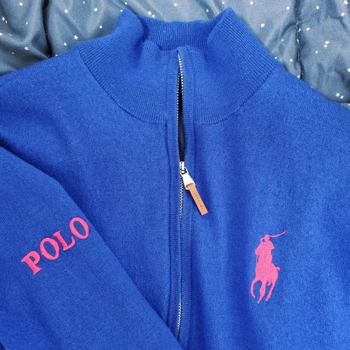 [BUNJANG] Polo Ralph Lauren Golf Blue Knit Zip-Up Jacket / 폴로 랄프로렌 골프 블루 니트 집업