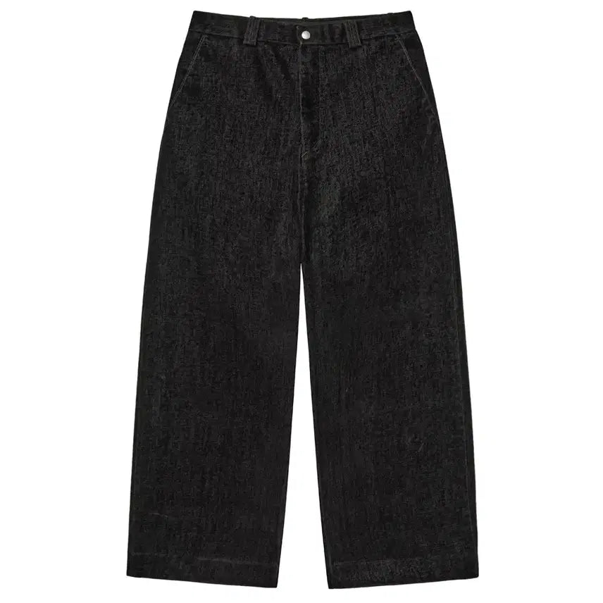[BUNJANG] Hatching Room Regular Trouser Velvet Denim Black / 해칭룸  Regular Trouser Velvet Denim Black