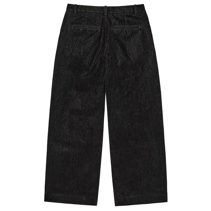 [BUNJANG] Hatching Room Regular Trouser Velvet Denim Black / 해칭룸  Regular Trouser Velvet Denim Black