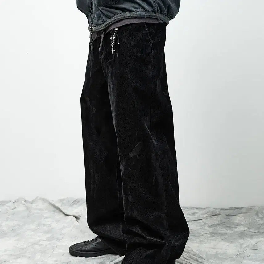 [BUNJANG] Hatching Room Regular Trouser Velvet Denim Black / 해칭룸  Regular Trouser Velvet Denim Black