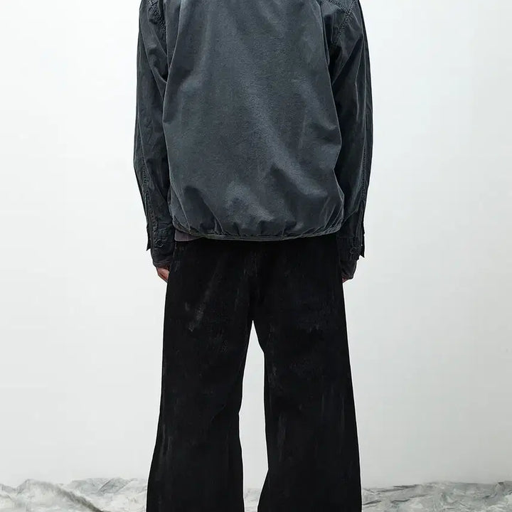 [BUNJANG] Hatching Room Regular Trouser Velvet Denim Black / 해칭룸  Regular Trouser Velvet Denim Black