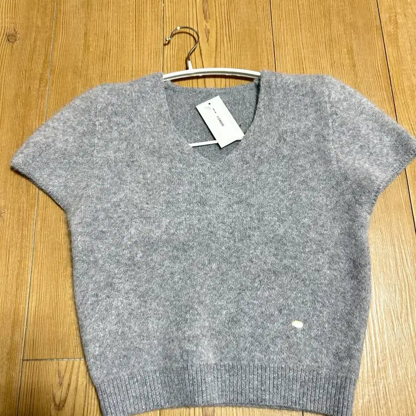 [BUNJANG] Gray Angora Short-Sleeve Knit / 회색 앙고라 반팔니트