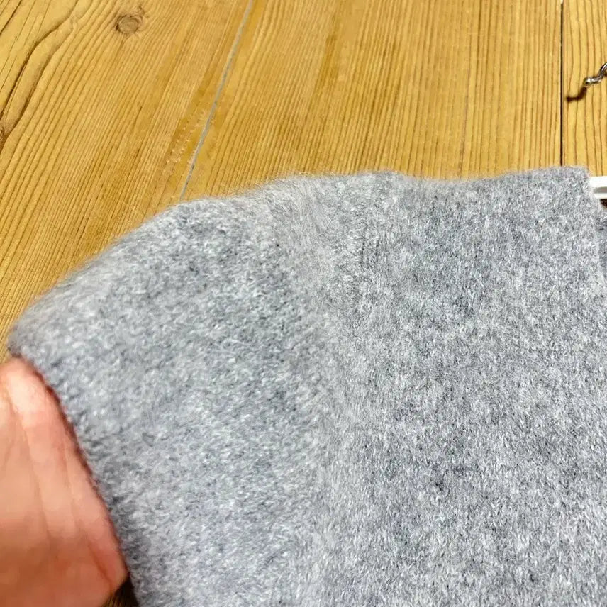 [BUNJANG] Gray Angora Short-Sleeve Knit / 회색 앙고라 반팔니트