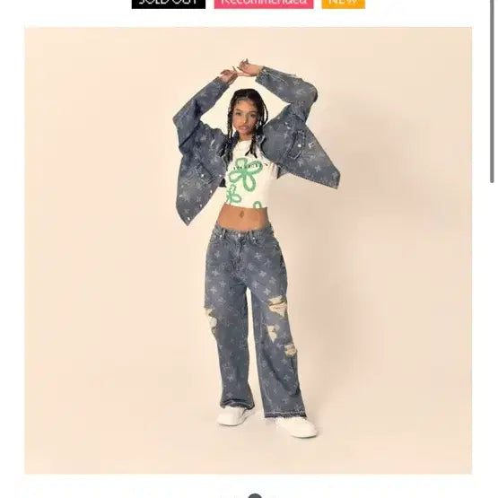 [BUNJANG] Surgery Monogram Clover Trucker Denim Jacket / [정가248,000]써저리 모노그램 클로버 트러커 데님 자켓