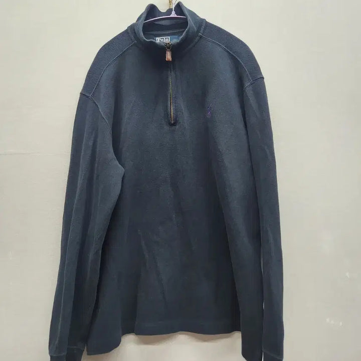 [BUNJANG] Polo Ralph Lauren Logo Knit Cotton Half Zip Sweater / 폴로랄프로렌 로고 니트 코튼 반집업 M(XL)