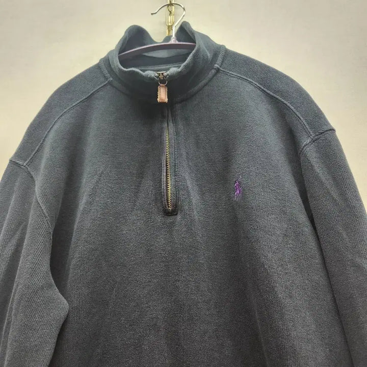 [BUNJANG] Polo Ralph Lauren Logo Knit Cotton Half Zip Sweater / 폴로랄프로렌 로고 니트 코튼 반집업 M(XL)