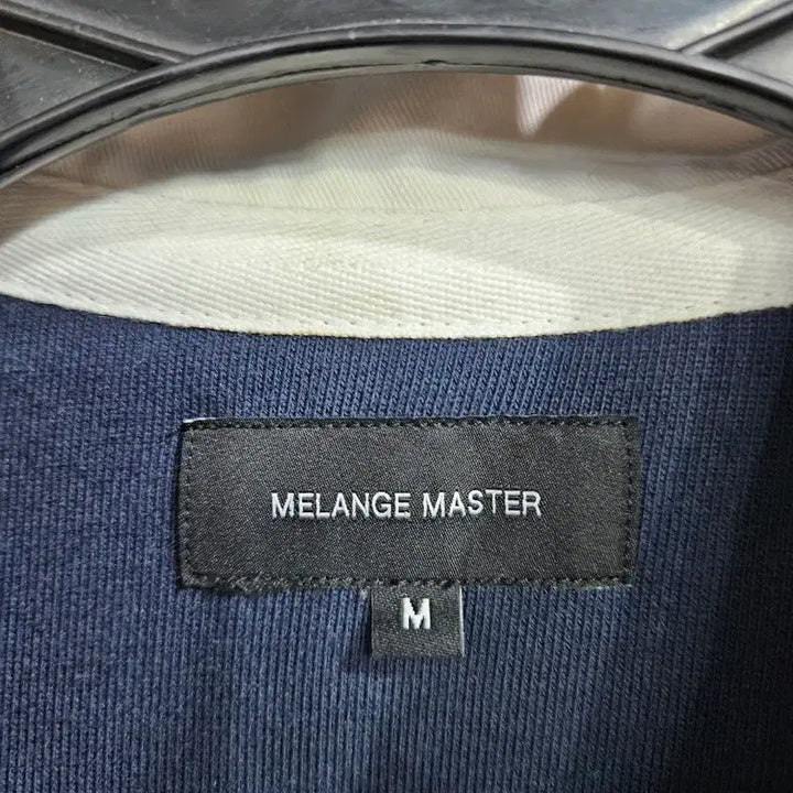 [BUNJANG] Melange Master Navy Long Sleeve Shirt / 멜란지마스터 네이비컬러 남성 세미오버핏 95 카라 긴팔티셔츠