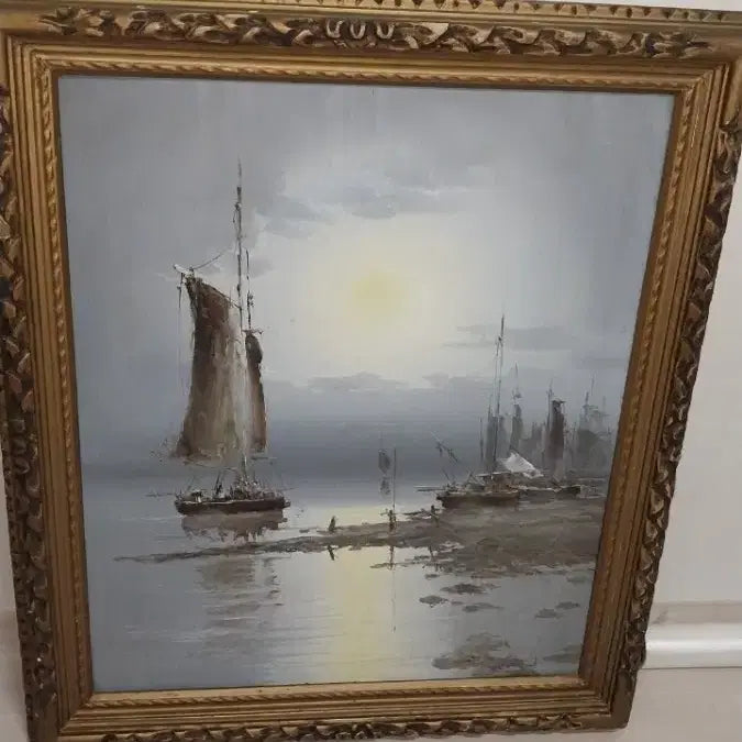 [BUNJANG] Oil Painting Frame (Boat Landscape) / 유화 그림 액자 (배 풍경)