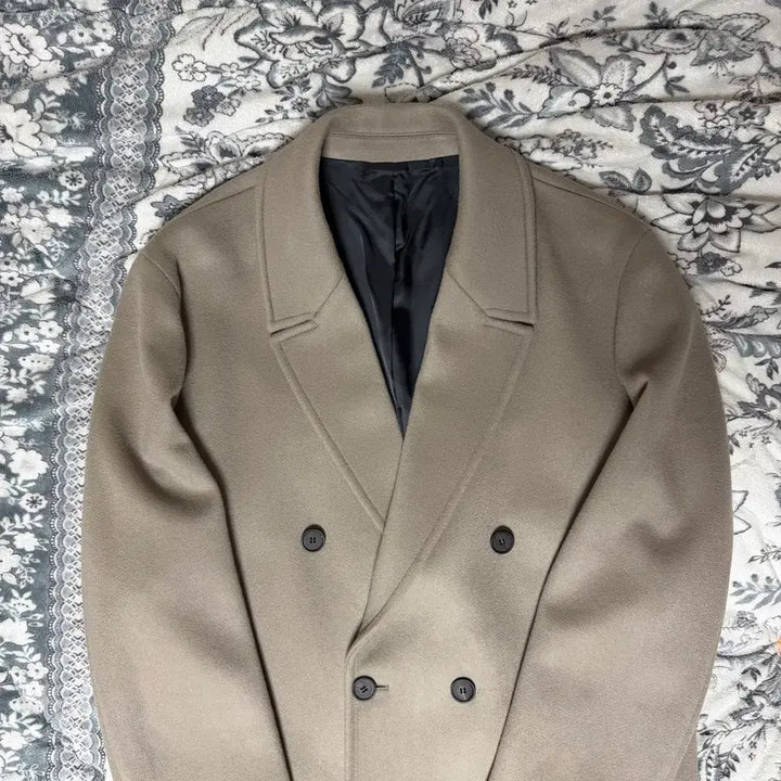 [BUNJANG] Drawfit Marilyn Double Coat XL - Graysh Beige / 드로우핏 MTR 마를린 더블 코트 XL [그레이쉬 베이지]