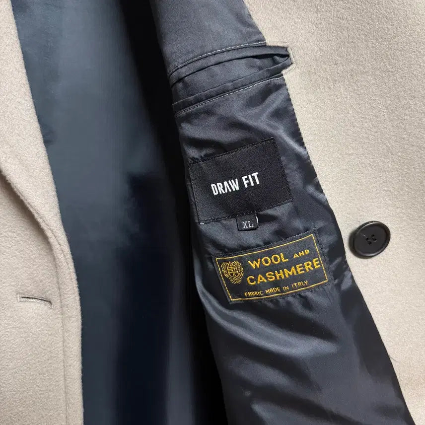 [BUNJANG] Drawfit Marilyn Double Coat XL - Graysh Beige / 드로우핏 MTR 마를린 더블 코트 XL [그레이쉬 베이지]