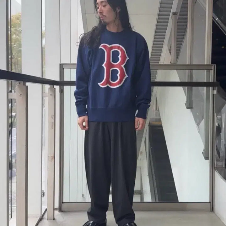 [BUNJANG] Captain Sunshine Reverse Weave Boston Red Sox Sweatshirt / (5) 캡틴선샤인 리버스위브 스웻 보스턴 레드삭스