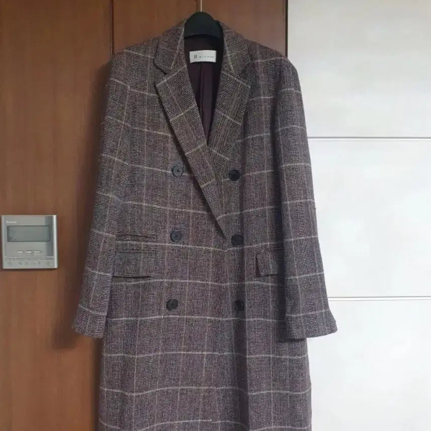 [BUNJANG] MICHAA Check Wool Long Coat / it MICHAA 체크 울 롱코트