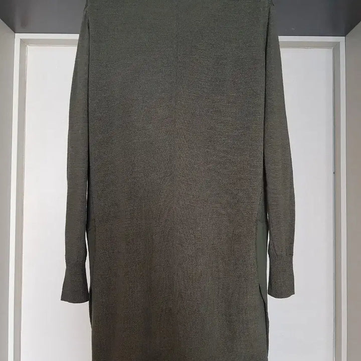 [BUNJANG] Time Silk-Blend Layered Long Knit / 타임 실크배색 레이어드 롱니트