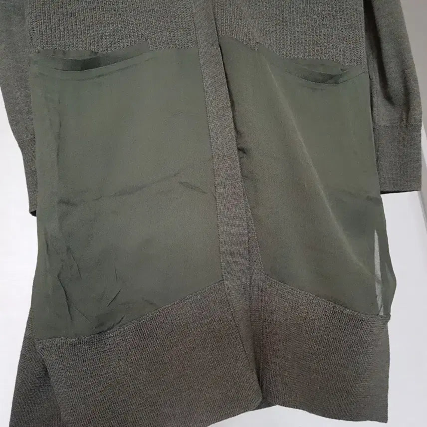 [BUNJANG] Time Silk-Blend Layered Long Knit / 타임 실크배색 레이어드 롱니트